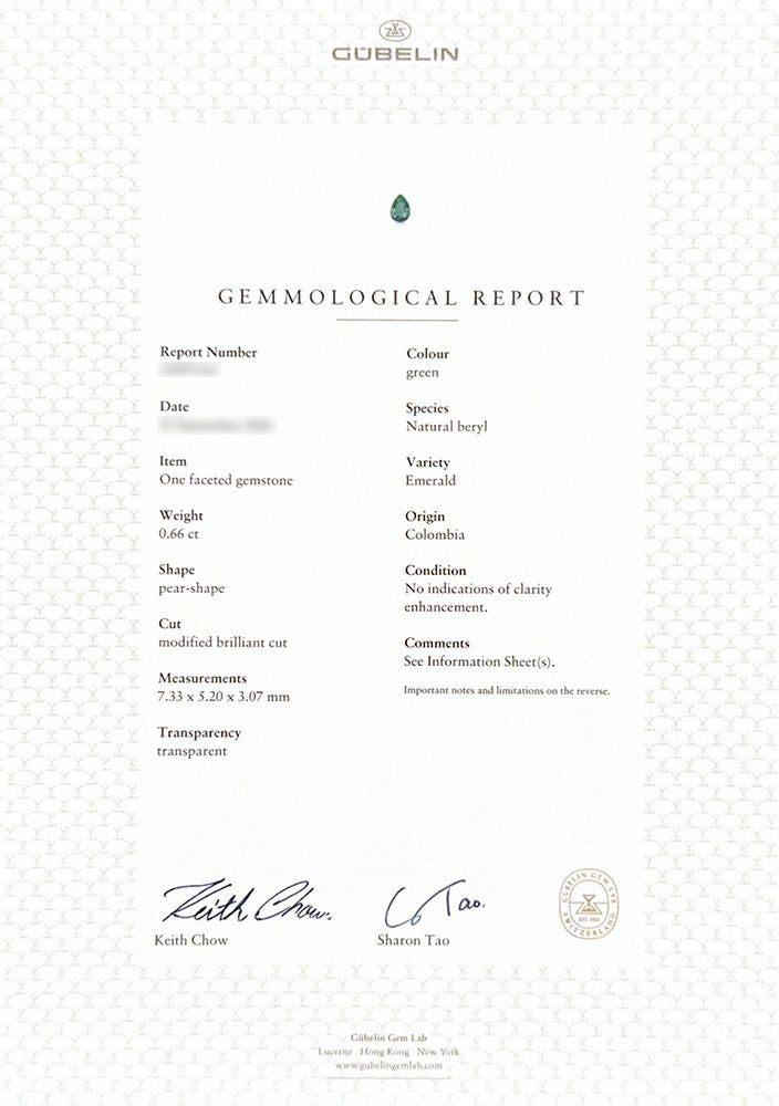 GUBELIN宝石鑑別書