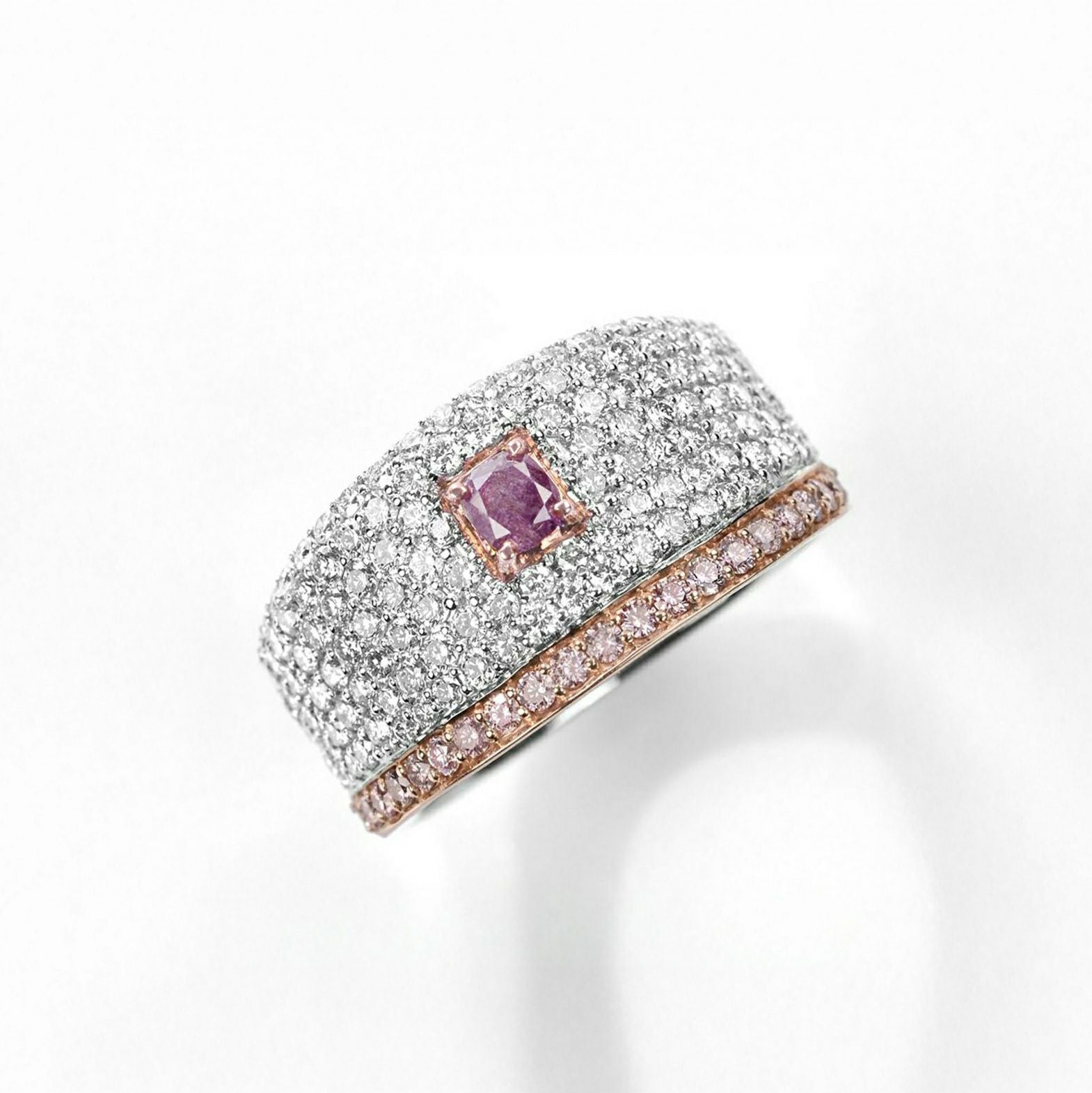 ピンクダイヤモンド0.22ct0.24cK18WGK18PGリング1.22ctダイヤ付(GIAダイヤモンド鑑定書付)
