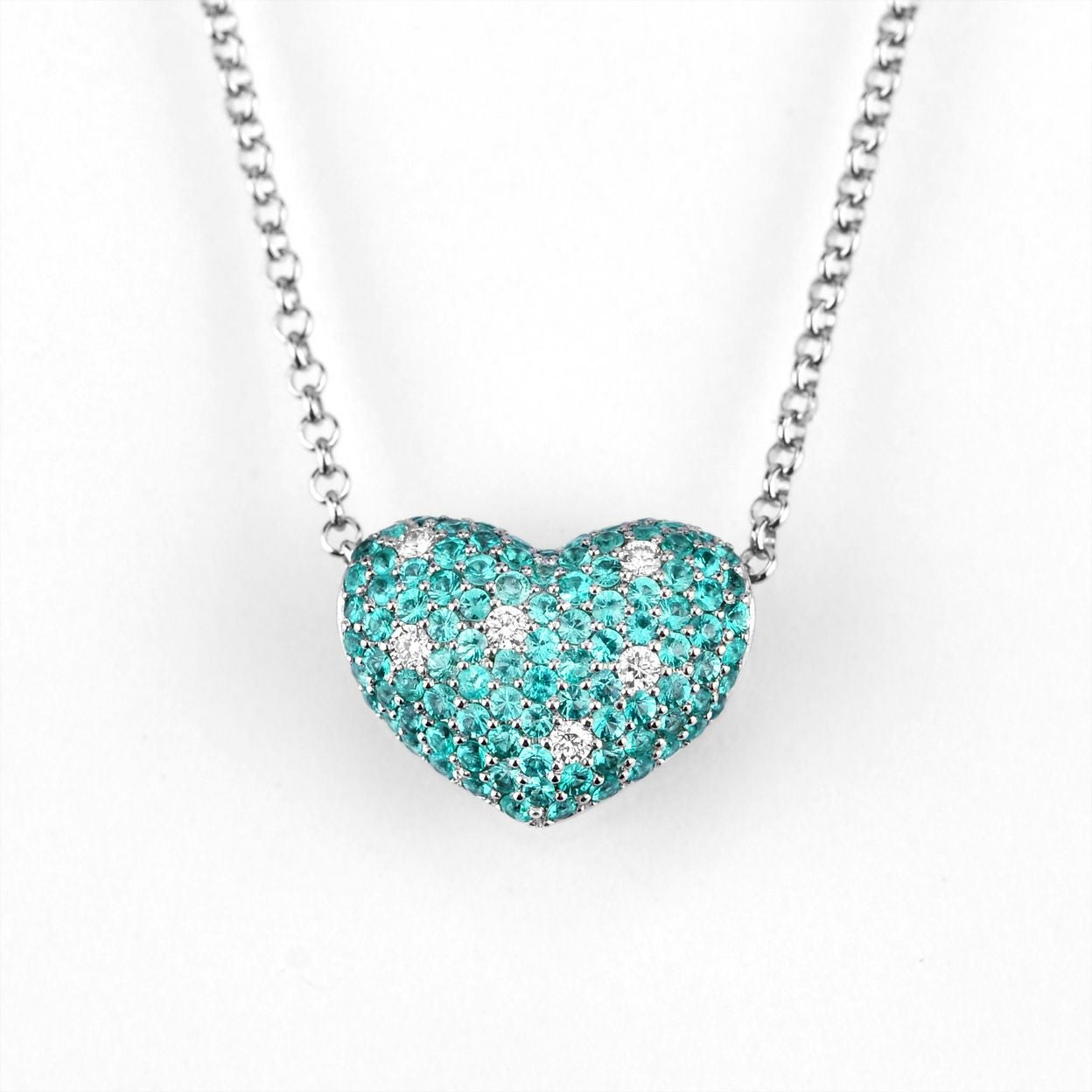 パライバトルマリン0.88ctプラチナネックレスダイヤ0.10ct付
