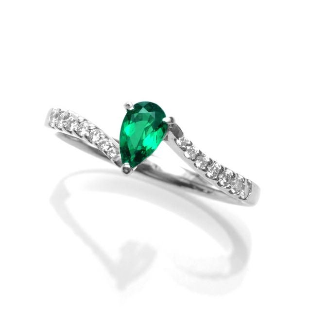 コロンビア産無処理エメラルド(ノンオイル)0.29ctプラチナリングダイヤ0.13ct付(GRS宝石鑑別書付)