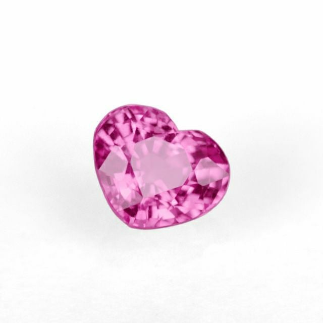 ピンクサファイアハートシェイプカット0.53ct(中央宝石研究所宝石鑑別書付)
