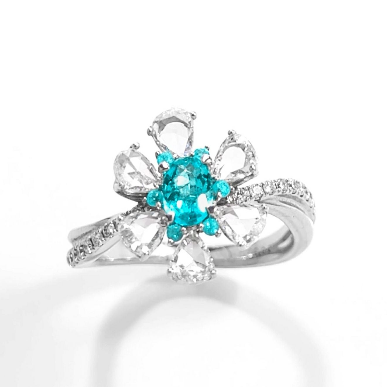 ブラジル産パライバトルマリン0.32ct0.06ctプラチリングダイヤ1.30ct付(GIA宝石鑑別書付)