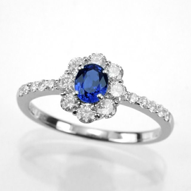 コーンフラワーブルーサファイア0.47ctプラチナリングダイヤ0.60ct付 (AIGS宝石鑑別書付)