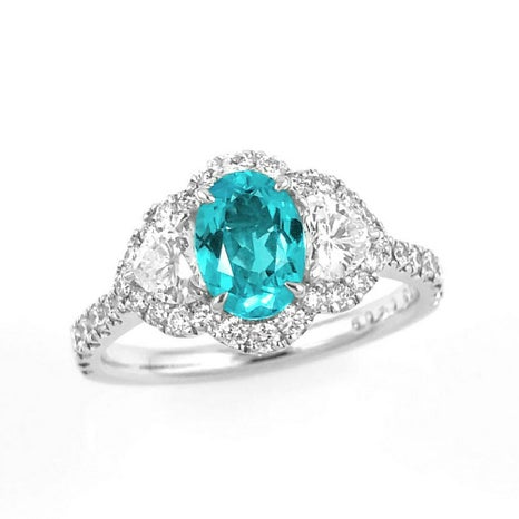 ブラジル産パライバトルマリン ダイヤモンドリング PA 0.26ct D 0.70ct 