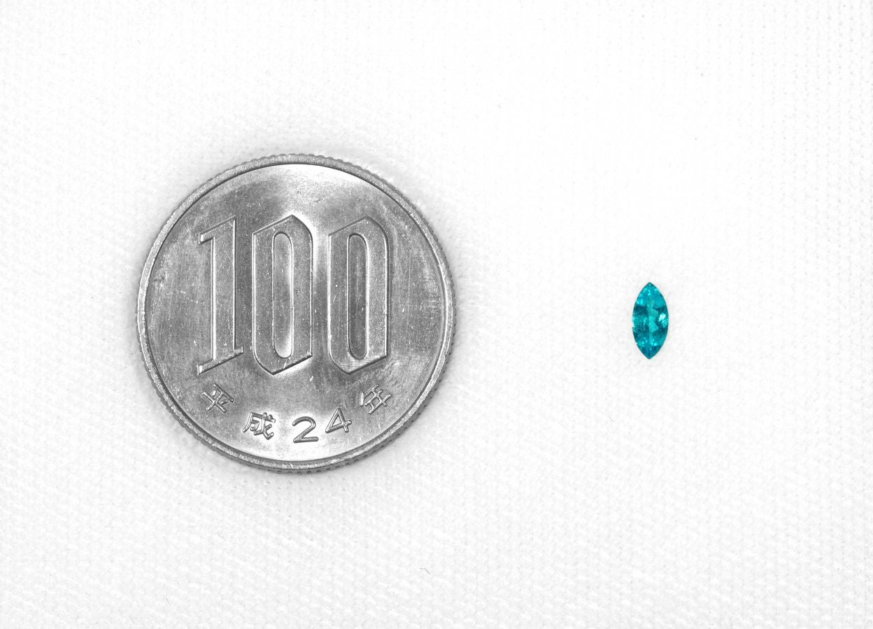 ブラジル産バターリャ鉱山パライバトルマリン0.130ct(中央宝石研究所宝石鑑別書付)