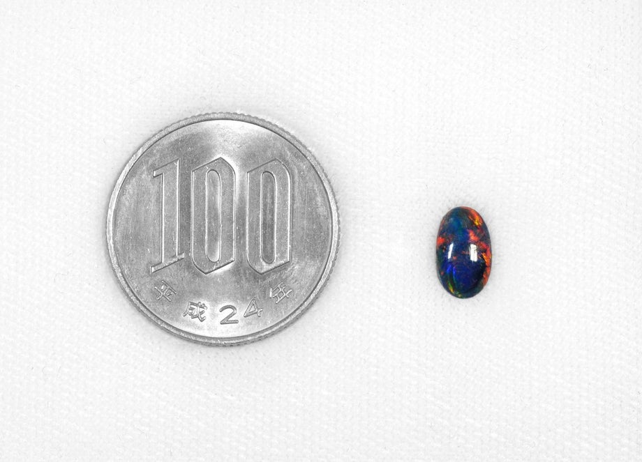 ブラックオパール1.26ct(中央宝石研究所宝石鑑別書付)