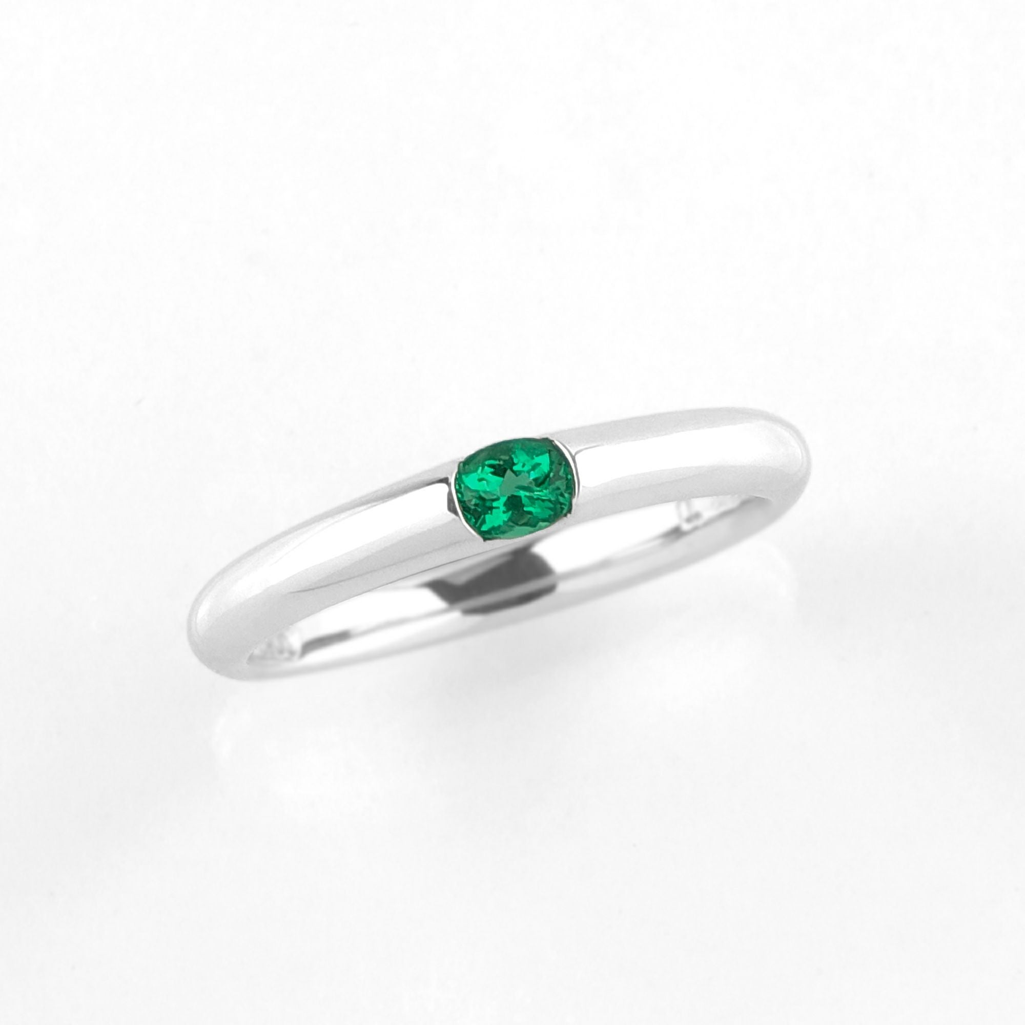 コロンビア産無処理エメラルド(ノンオイル)0.16ctプラチナリング(GIA宝石鑑別書付)