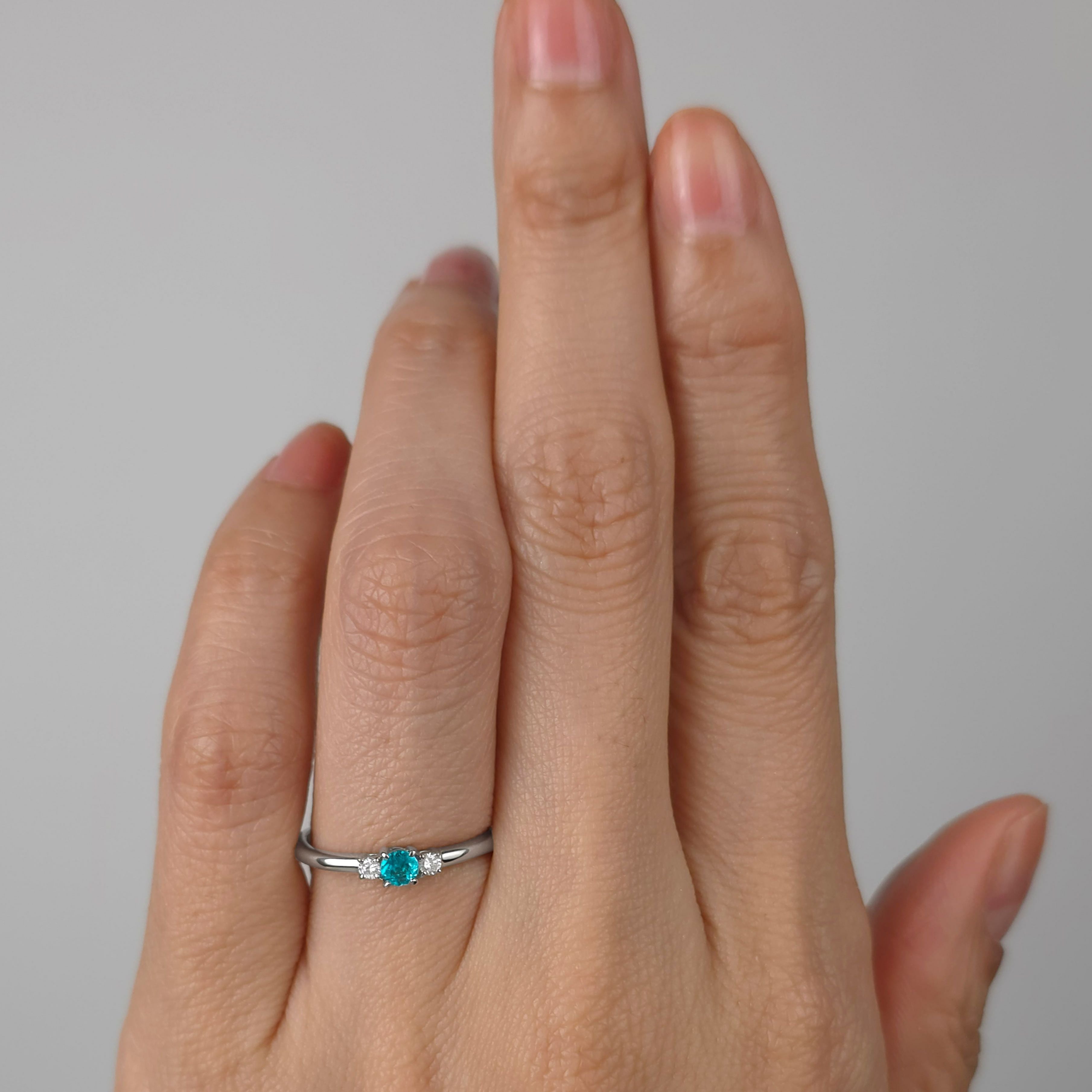 【専用】天然パライバトルマリン0.21ct ダイヤモンド 中宝研 ブラジル産 ブラジル産パライバトルマリン ダイヤモンドリング PA 0.139ct D 0.16