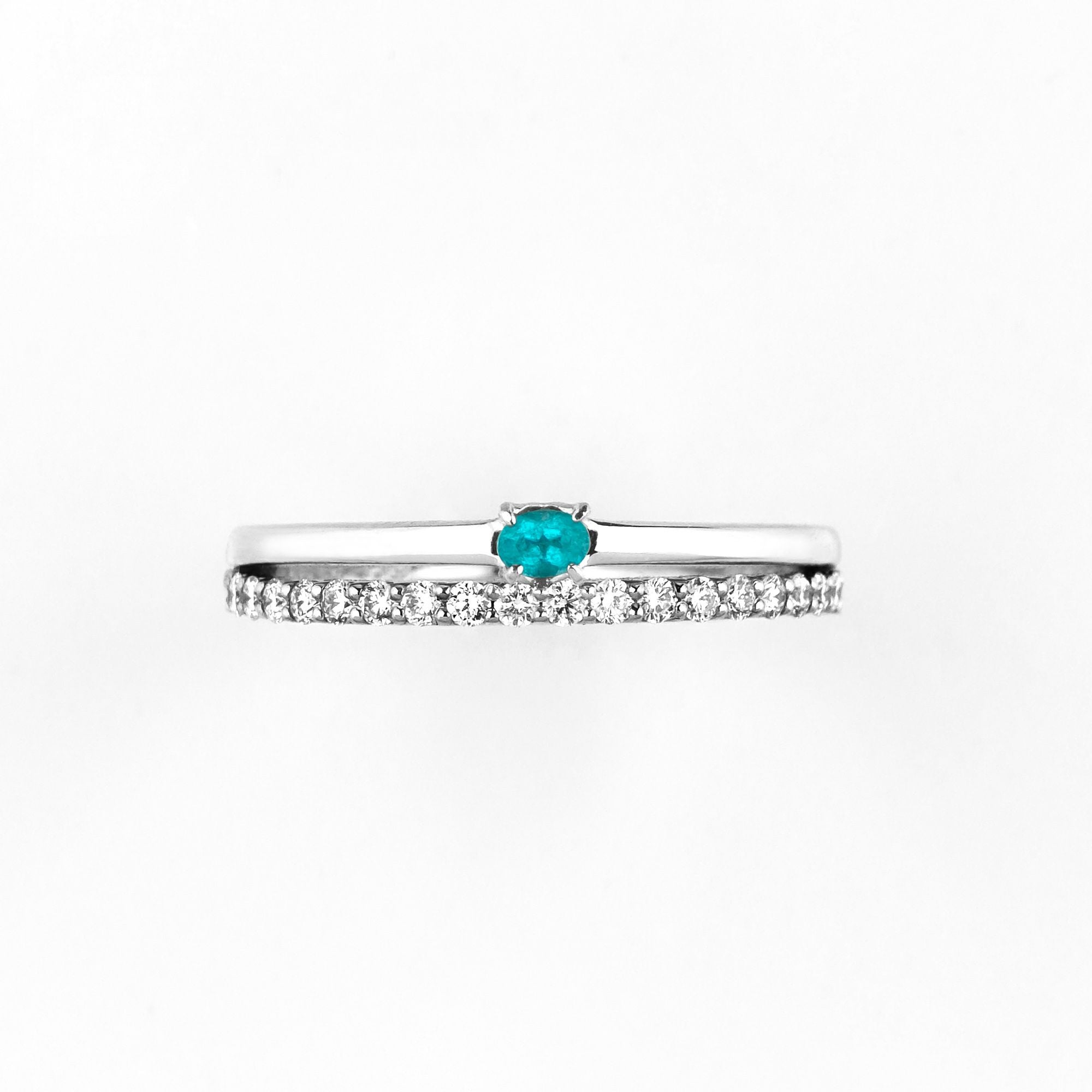 ブラジル産パライバトルマリン0.05ctプラチナリング0.20ct付(中央宝石研究所宝石鑑別書付)