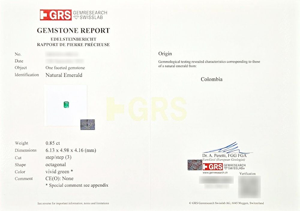 GRS宝石鑑別書