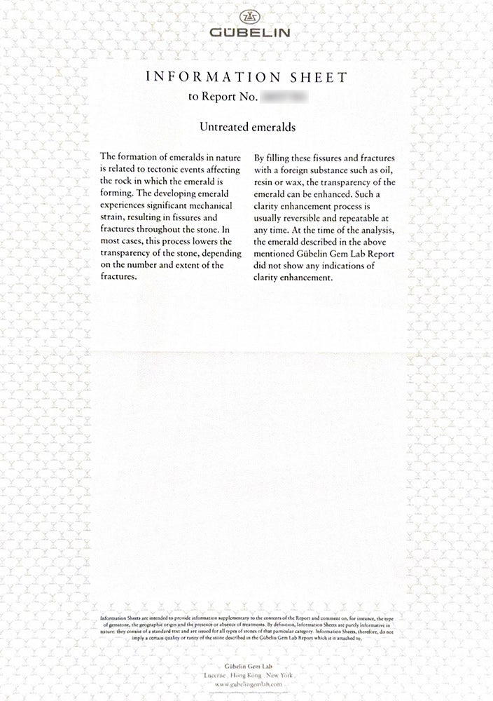GUBELIN宝石鑑別書
