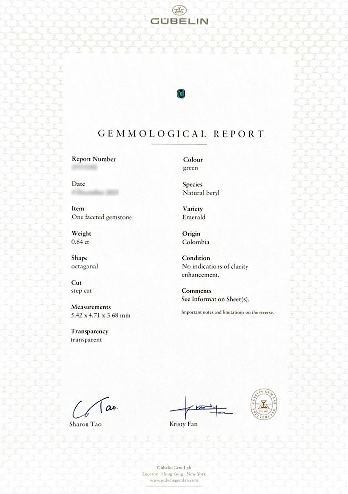 GUBELIN宝石鑑別書)