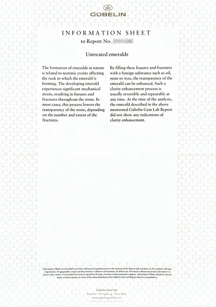 GUBELIN宝石鑑別書