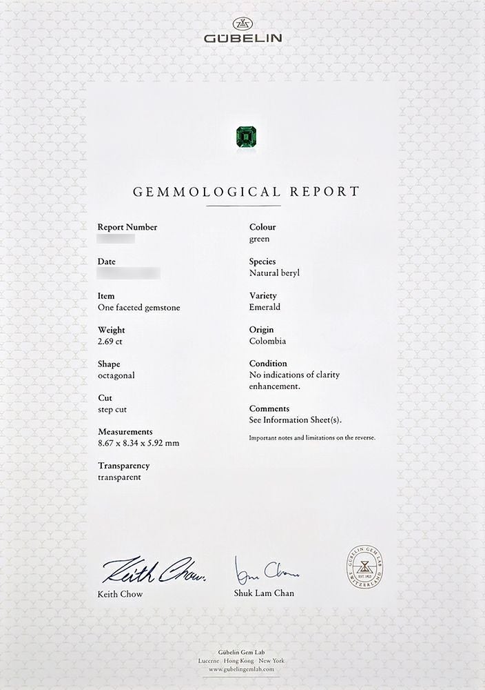 GUBELIN宝石鑑別書