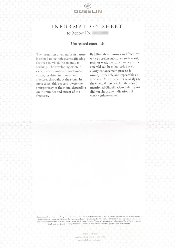 GUBELIN宝石鑑別書